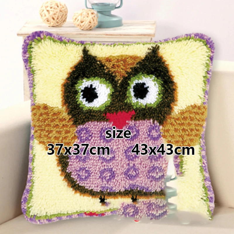 Latch Hook Animal Series 3D Segment Embroidery Pillow DIY Wool Latch Hook Kits Handcraft Creative Carpet Embroidery Supplies