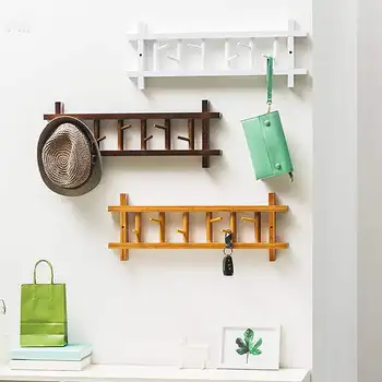 

New 8/6 hooks Rotating Coat Rack hanger bamboo wall home decortion Fashion clothes hat keys holder Hook Hallway Bedroom Door