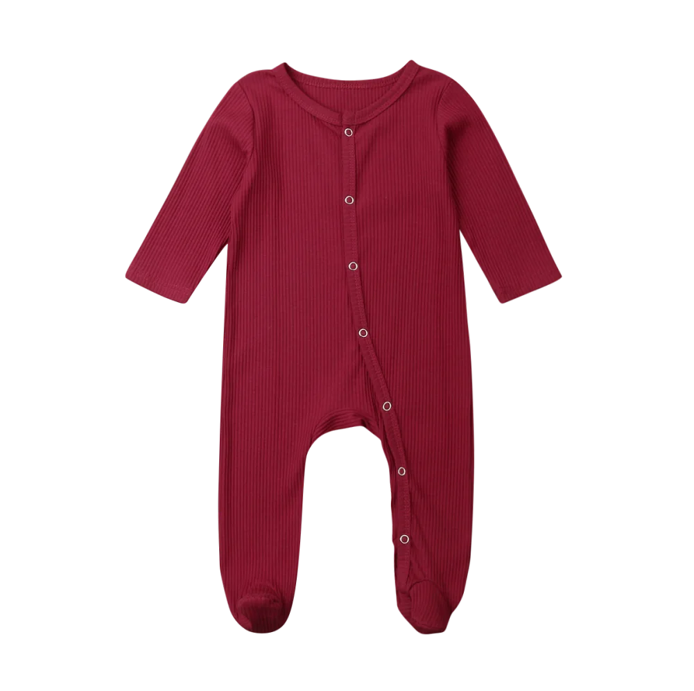 Newborn Infant Baby Boy Girl Outfit Soft Long Sleeve Romper Knitting Warm Cotton Clothes Sunsuit Cute Pure Color Clothing