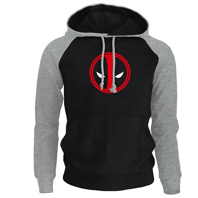 US $11.10 2018 Hoody For Men Autumn Fleece Winter Sweatshirts Kpop Clothing Raglan Hoodies DEADPOOL Hip Hop C