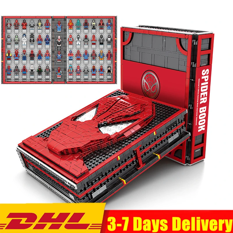 

NEW Creator ideas super hero Spiderman Book Box Base Gnaku Hall of Armour Figures Building Blocks Sets Kits Bricks Kids Toys