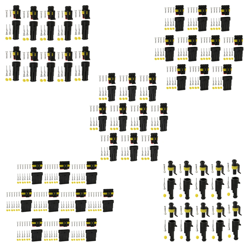 10PCS 1 Pin Sealed Waterproof Electrical Wire Connector Plug Car Set
