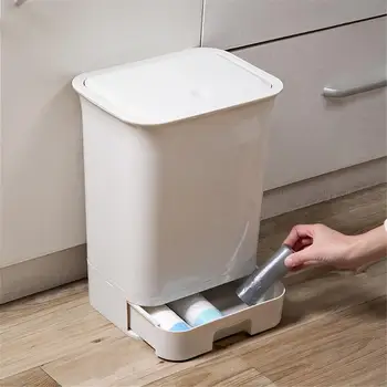 

Trash Can Double Layer Dry Wet Sorting Trash Bin with Drawer 18L for Kitchen Bathroom Living Room