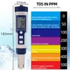 5 in 1 PH Meter Water Quality Tester Digital TDS EC PH Salinity Temperature Meter for Pools Aquariums Water With Backlight 6
