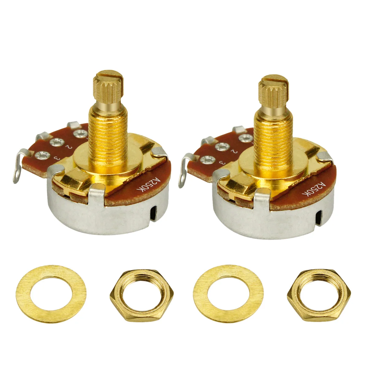 

FLEOR 2pcs Long Shaft 250K Guitar Pots Potentiometer A250K for Guitar Accessories Parts