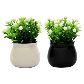 

2Pcs Fresh Lovely Potted Plant Car Interior Ornament Vehicle Dashboard Decoration