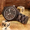 Retro Wood Watches for Men Unique Light Ebony Wood Clock Man Full Natural Band Quartz Men's Small Seconds Hand Relogio Masculino ► Photo 3/6