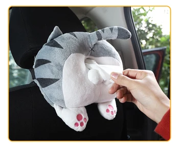 

25x23cm cartoon cat corgi butt plush tissue box car hanging tissue case decorative household hanging case for tissue