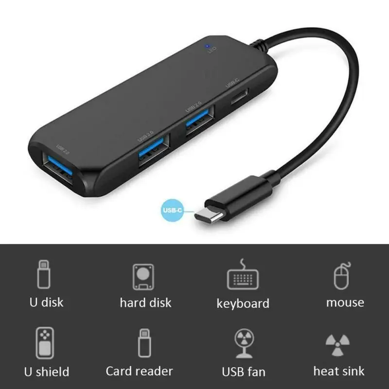 USB концентратор C концентратор для Мульти USB 2,0 HDMI адаптер док-станция для MacBook Pro Аксессуары USB-C Тип C сплиттер 4 порта USB C 4 в 1 внешний