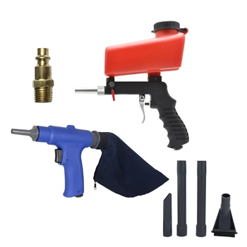 

2 in 1 Portable (Air Vacuum Blower Suction Gun + Sand Blaster) Set Pneumatic Cleaner Sand-blasting with Accessorries Tool