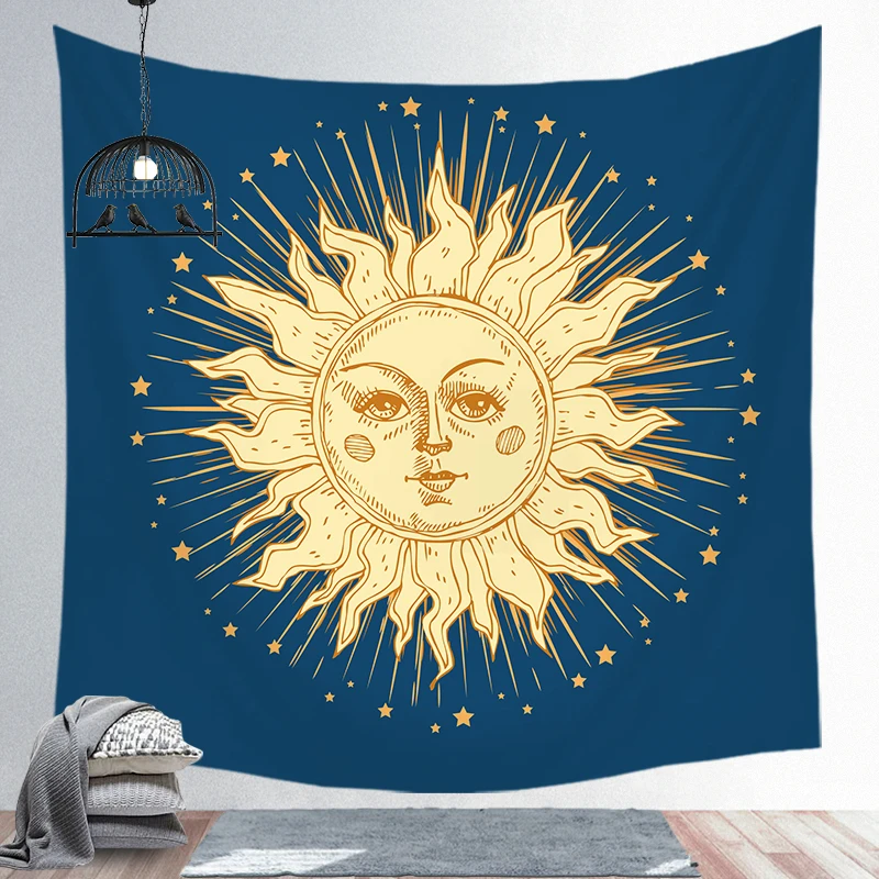 JJGT00088 Sunshine Tarot гобелен в богемном стиле покрывало в стиле хиппи декор в общежитии цифровой звездный узор одеяло фон ткань в скандинавском стиле - Цвет: JJGT00088