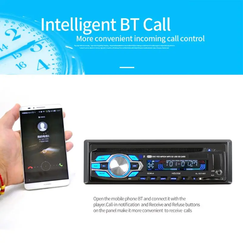 1 Din 12V автомобильный DVD CD плеер автомобиля MP3 стерео автомобиля Handfree Авторадио BT аудио