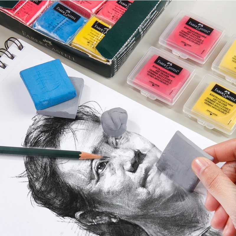4 шт. Faber Castell пластичная резина 127220 мягкий ластик для художественного пианирования Дизайн Эскиз Пластилин канцелярские Ластики для детей