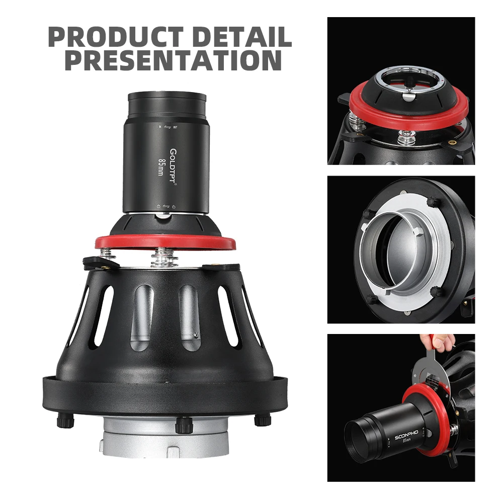 Especiais em Forma de Feixe Cilindro para Bowens Focalizar Cônico Snoot Foto Condensador Óptico Arte Efeitos Luz Montagem Flash Ot1 Pro ii - Image 6