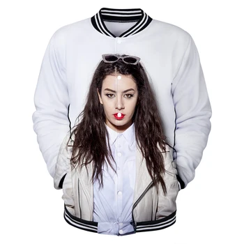 

2019 Charli XCX Baseball uniform 3D printed Women Autumn Harajuku Baseball Jackets plus size for women plus size streetwear