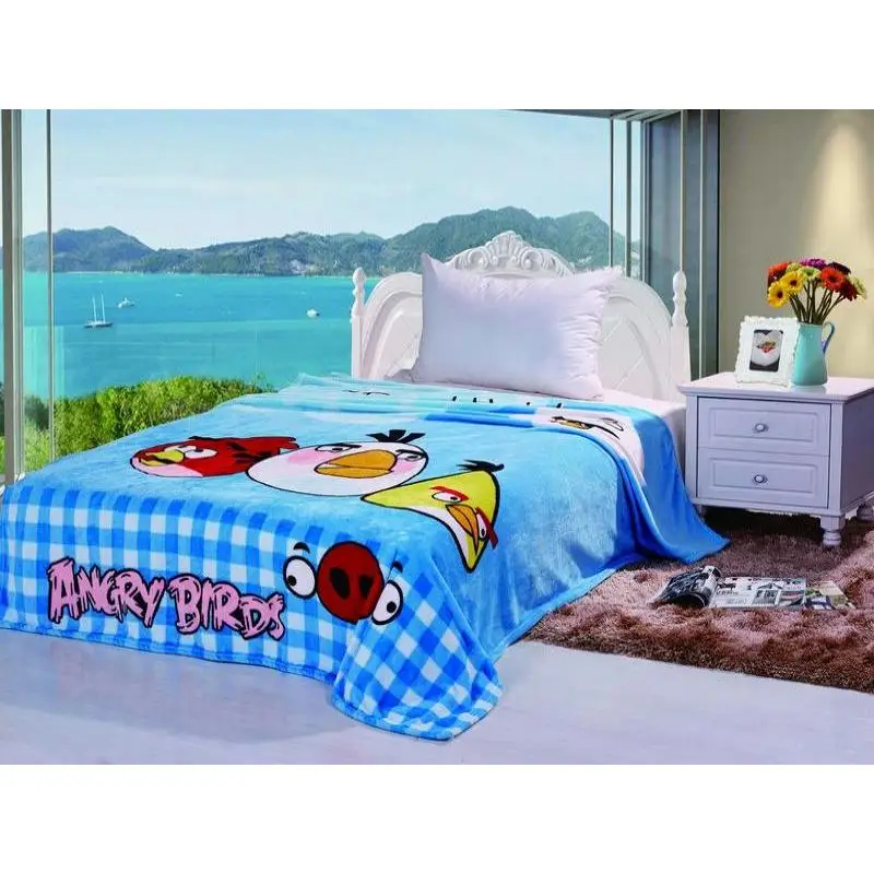 Плед полутораспальный tango, Angry Birds, 150*200 см, голубой