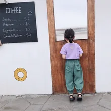 Новинка года; сезон лето; стильная детская одежда для девочек; противомоскитные штаны с маленьким карманом; Разноцветные противомоскитные штаны