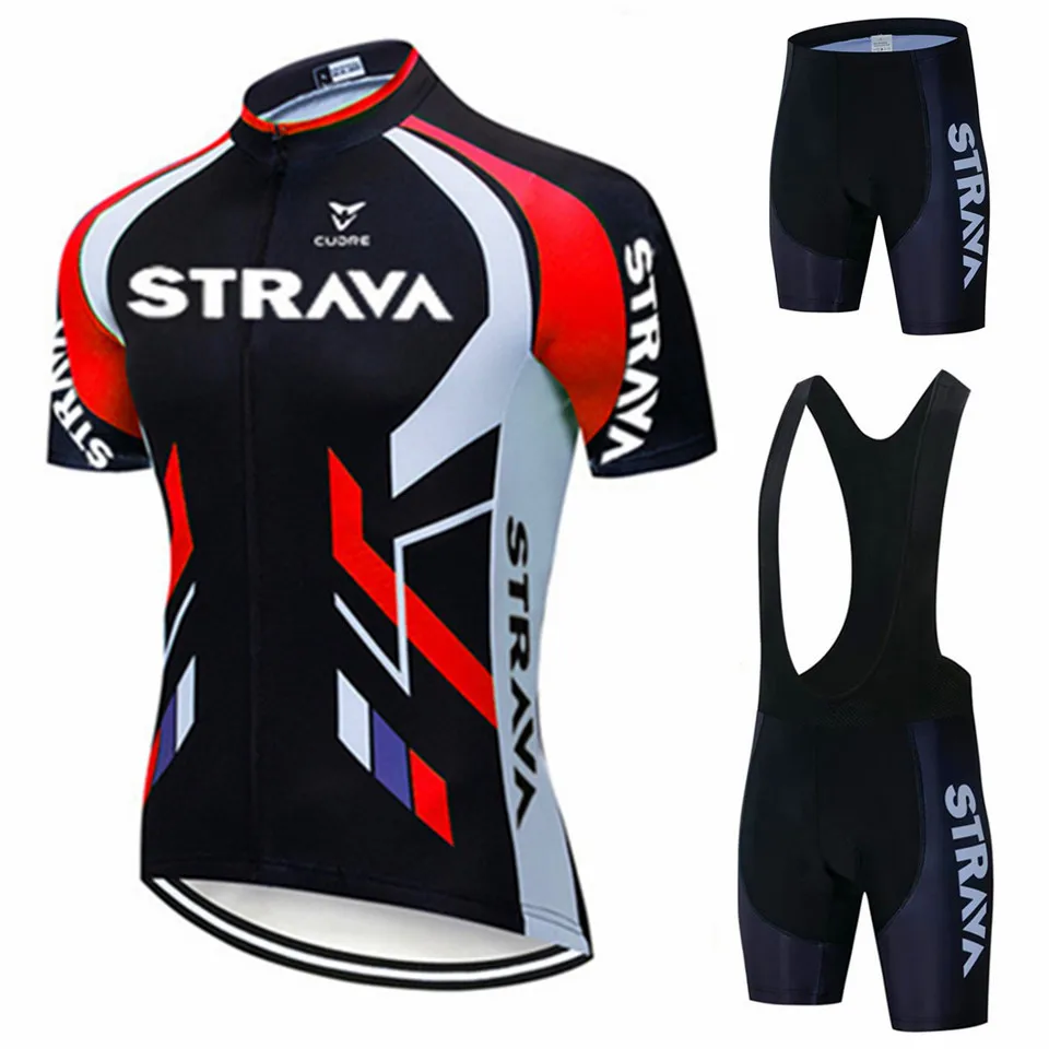 Новинка 2021 летний комплект трикотажных изделий STRAVA для велоспорта дышащая командная спортивная