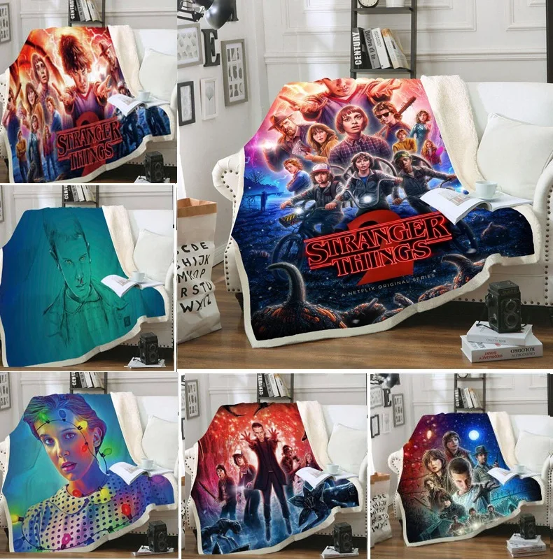 Фланелевое покрывало для дивана с 3D рисунком из сериала очень странные дела