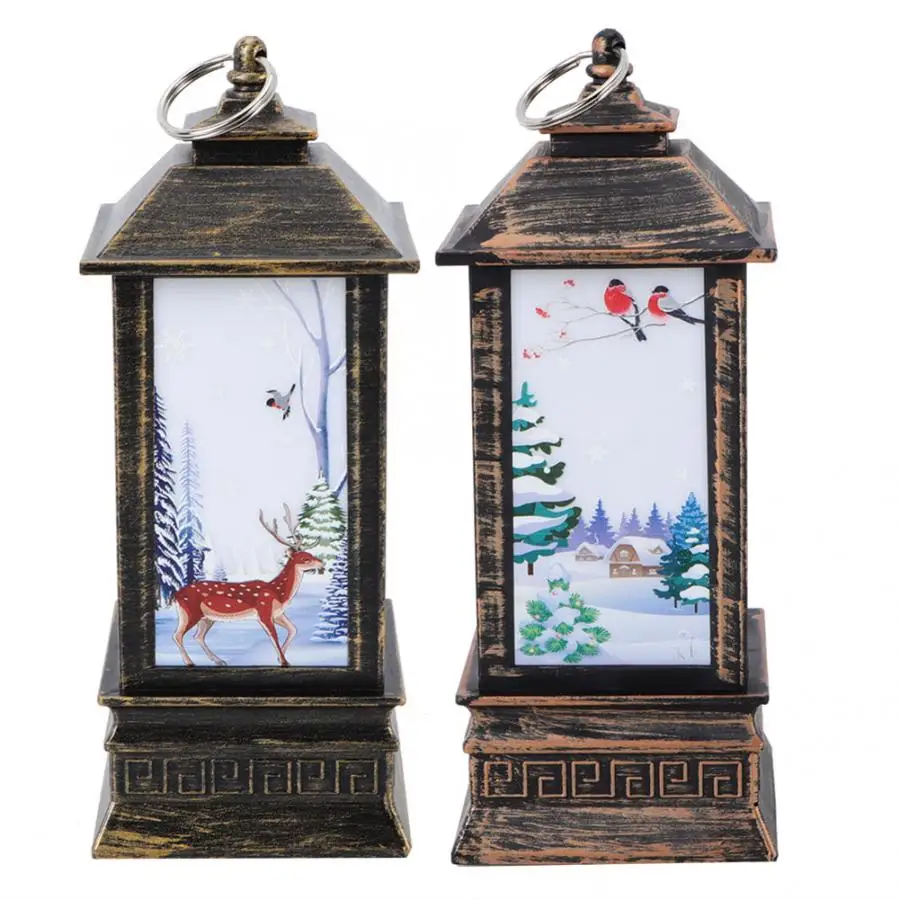 

Glass Candle Retro LED Candlestick Lantern Light Candle Christmas Home Table Decor Candlestick