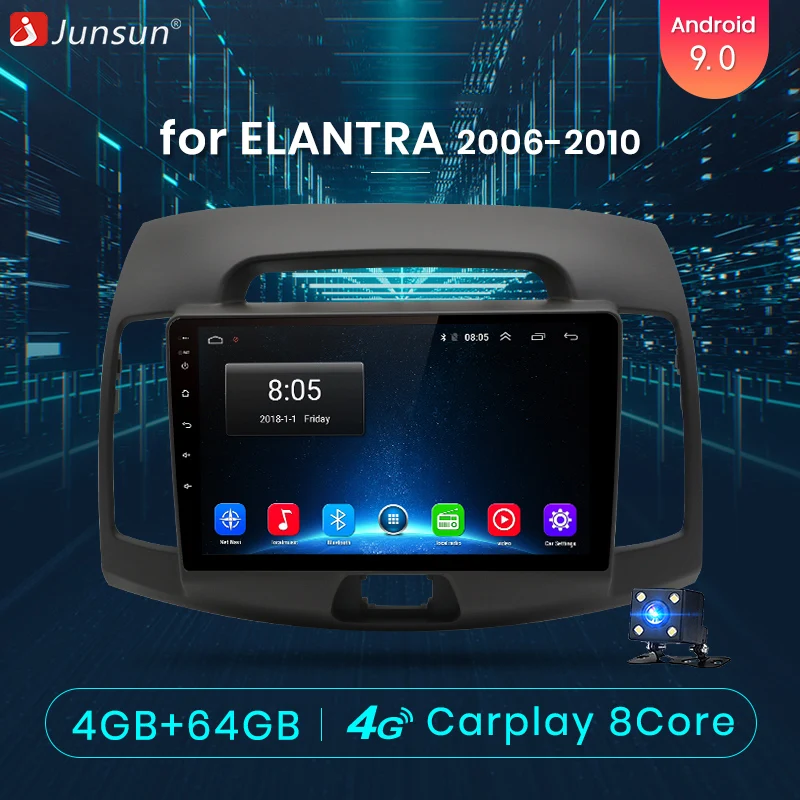 

Junsun V1 pro 4G+64G CarPlay Android 9.0 DSP For Hyundai Elantra 2006 - 2010 Car Radio Multimedia Video Player GPS RDS 2 din dvd