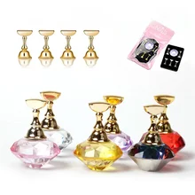 

1 Set False Nails Magnetic Tips Display Stand Checkerboard False Nail Holder Alloy False Nails Showing Shelf DIY Manicure Tools
