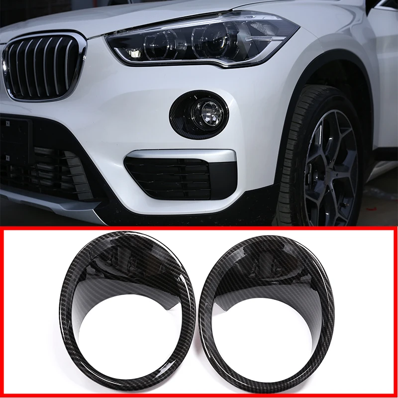 2 шт. для BMW X1 F48 2016 2018 углеродное волокно ABS Хром Передняя противотуманная фара