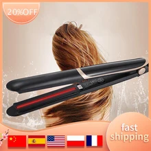 

Professional Hair Straightener Curler Hair Flat Iron Negative Ion Infrared Hair Straighting Curling Iron Corrugation LED Display