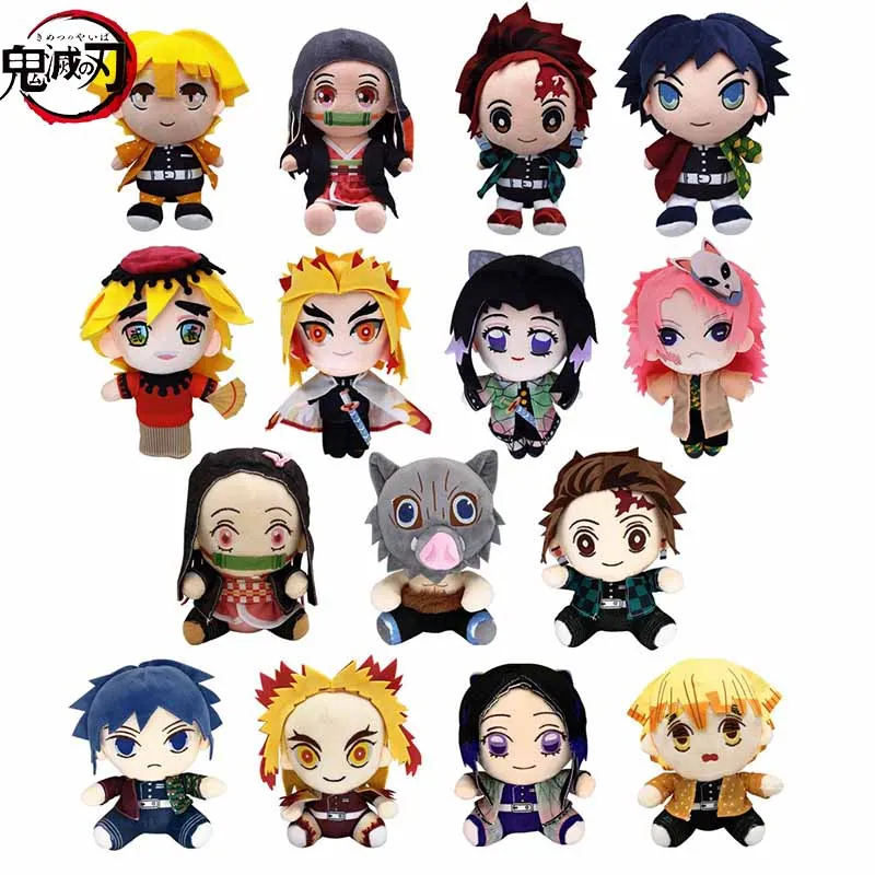 Devil's Blade Anime Plush Stuffed Toy Cute Dolls Demon Slayer Manga Characters Kimetsu No Yaiba Tanjirou Nezuko Children's Gift demon slayer 3d print backpacks for girls boys kids anime bookbags students cartoon schoolbags children bagpacks mochila gifts