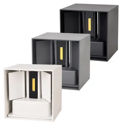 Lámpara LED de pared impermeable para exteriores, fuente de luz COB de 12w, regulable, nórdica, minimalista, creativa, para pasillo interior, estilo moderno