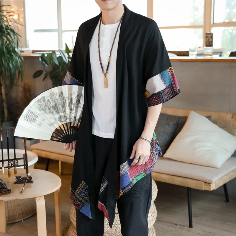 Japanese Kimono Japanese Kimono Cardigan Japanese Kimono Shirt Kimono Cardigan Men Haori Yukata Male Samurai Costume Clothing Kimono Jacket Mens Shirt Yukata Haori Jacket