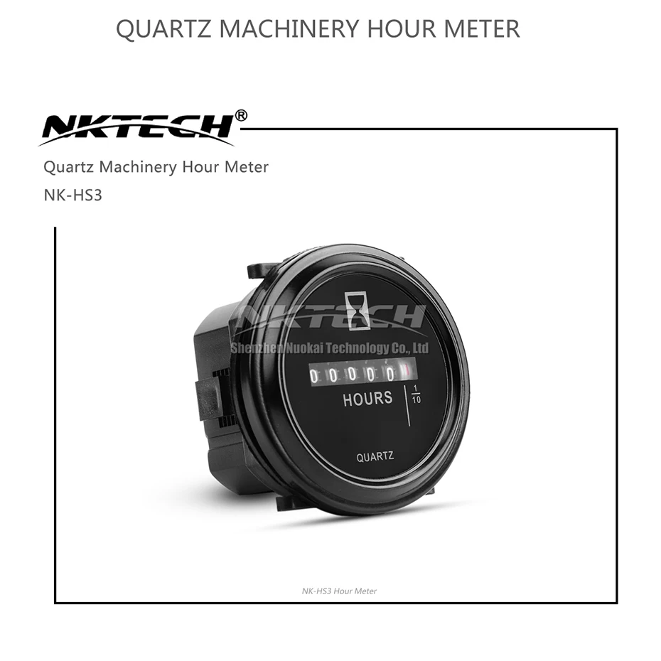  NKTECH Quartz Hour Meter Round NK-HS3 Meters Time Counter For Boat Generator Car Truck Motorcycle M