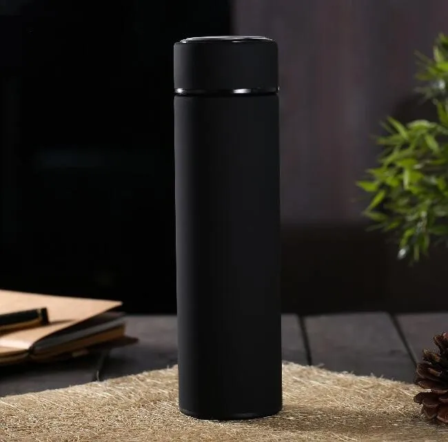 Black 2 TECHOME 500 мл термосы из нержавеющей стали Термокружка сохраняющая тепло холодная бутылка термо кофе для мужчин и женщин - Цвет: Black 2