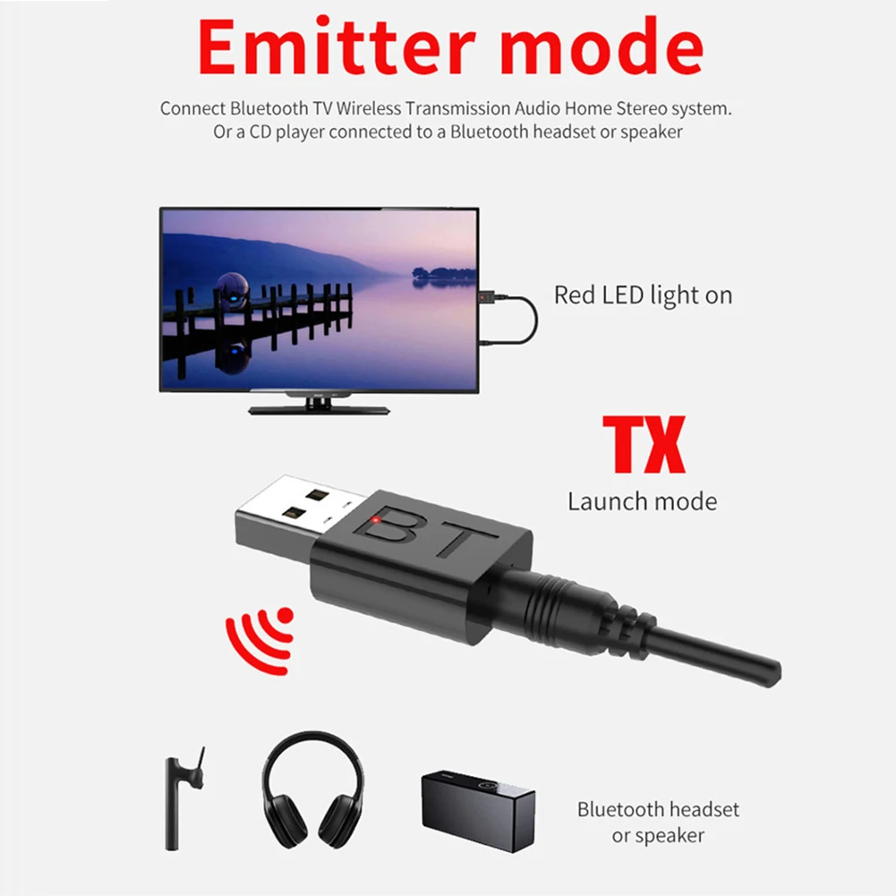 H-169 USB Bluetooth передатчик приемник 2 в 1 стерео беспроводной Bluetooth аудио адаптер ключ для ТВ ПК bluetooth адаптер