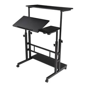 

Lifting Standing Computer Desk Large Size Rolling Laptop Desk Adjustable Desktop Laptop Bed Table