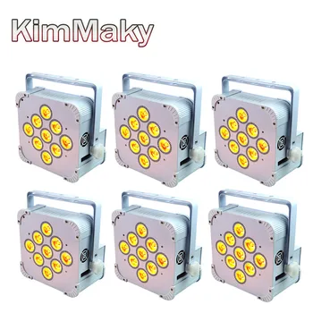 

6XLOT dj controller WIFI LED 9x18W RGBWA+UV Battery Powered WIRELESS DMX Par Can DJ Up Lighting for