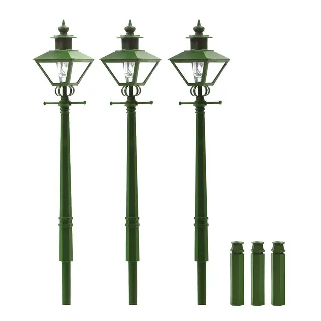 3 pieces Model Railway 1:87 Antique Lamps Street Lights HO Scale New LQS01