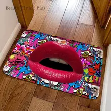 Дропшиппинг маркетинг креативная индивидуальность пламя губы Красочные Любовь капли воды коврики с розами дверные коврики пыль спальня прикроватные коврики