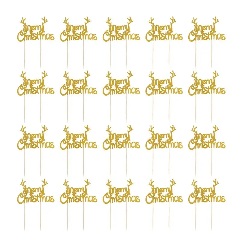 20Pcs Christmas Cake Toppers Portable Unique Cute Creative Party Supplies Party Decoration - Цвет: C