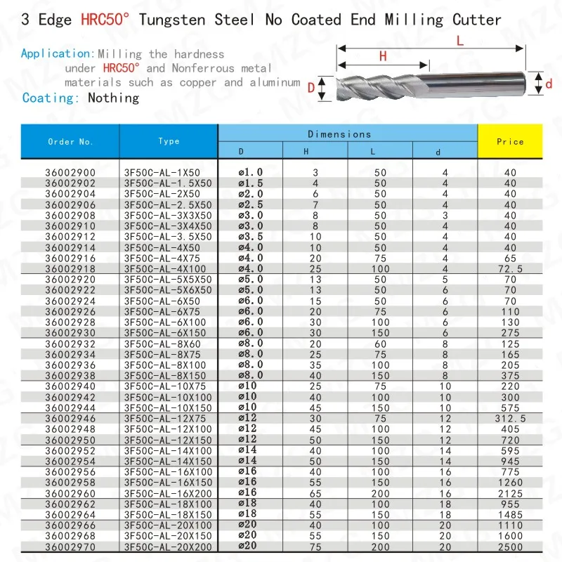 MOSASK 3 Flutes HRC55 Processing Aluminium 4MM 6MM 8MM 10MM Straight Shank Solid Cemented Carbide Router Milling Cutter