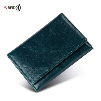 

Small Fashion Brand Cowhide Leather RFID Card bag Purse Women Ladies For Women 2019 Clutch men Female Purse Money Clip Wallet