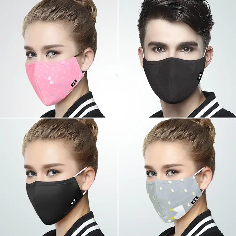 

Face Mask Pm2.5 Mouth Mask With 2 Disposable 3ply Carbon Filter Anti Dust Masks Washable Cotton Pm 2.5 Anti-Dust Pollution Masks