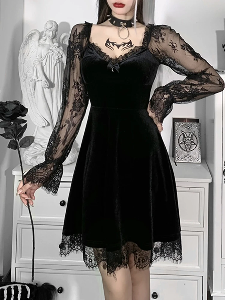 Velvet Gothic Dress 5