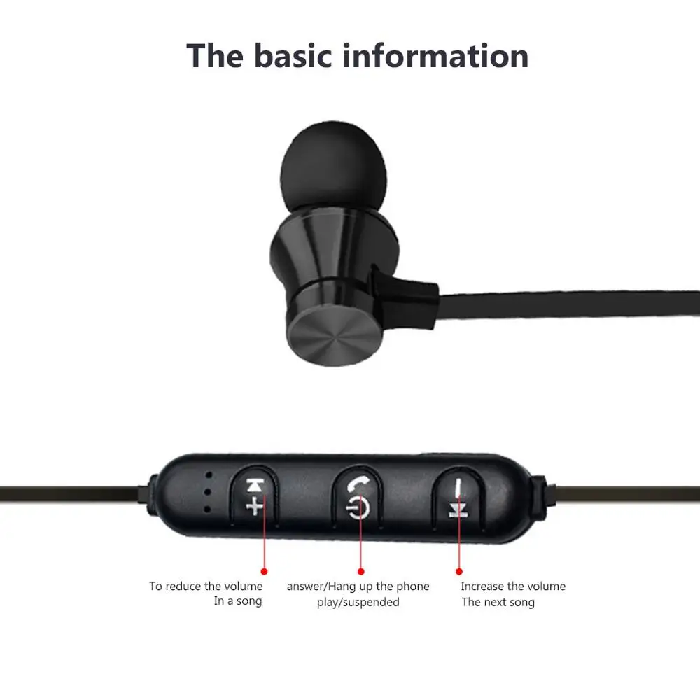 Беспроводные Bluetooth наушники для iPhone для samsung для Xiaomi спортивные наушники с микрофоном