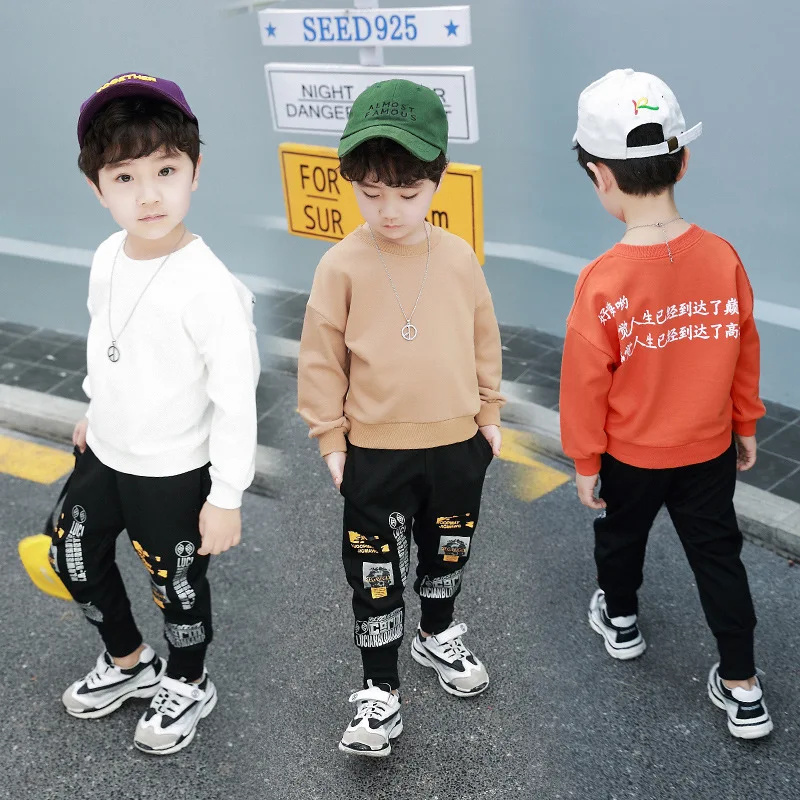 

Little Boy Spring Clothing Children New Products Sports Set 2019 Medium-small BOY'S Spring New Style Two-Piece Set