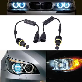 

VEHEMO 2pcs 10-30V 30000H Bright 2400LM Durable Car Angel Eyes Light for BMW E92 40W Headlight Auto Bulbs 4LED Marker Light