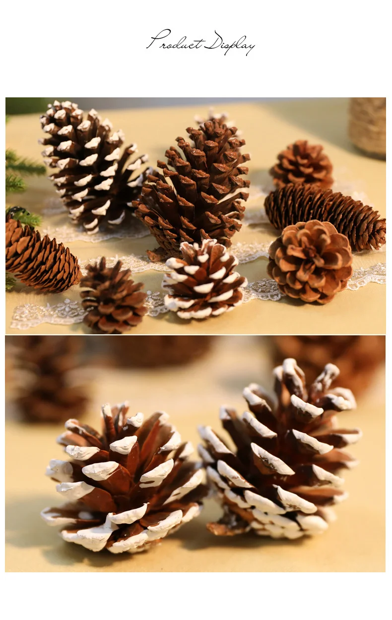 Christmas Tree Decorations Made From Natural Pine Nuts Christmas Tree Ornaments Christmas Wreath Rattan JH196 (1)