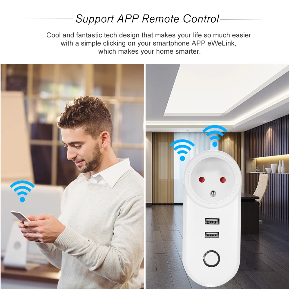 Мини 10A умная WiFi розетка ЕС Беспроводная вилка розетки умный дом таймер