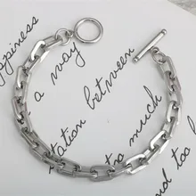 Модный длинный квадратный браслет в стиле панк, хип-хоп, нержавеющая сталь, Круглый угол, для мужчин и женщин, Титановый стальной браслет, горячая распродажа