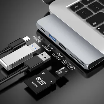

USB TF SD card reader Type-c docking station 5 in 1 plug-in hub PD multifunction usb c for macbook samsung huawei PC laptop